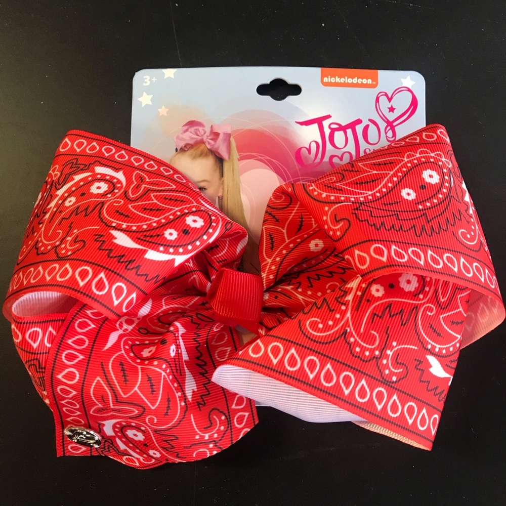 Red bandanna JoJo bow